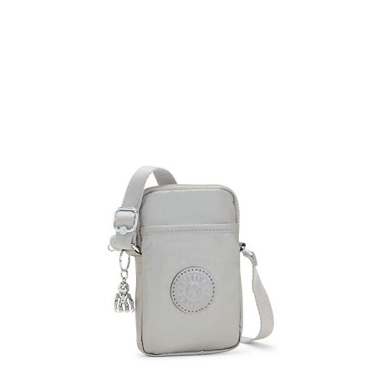 Torba Na Telefon Kipling Tally Metallic Crossbody Srebrne | PL 1846BE